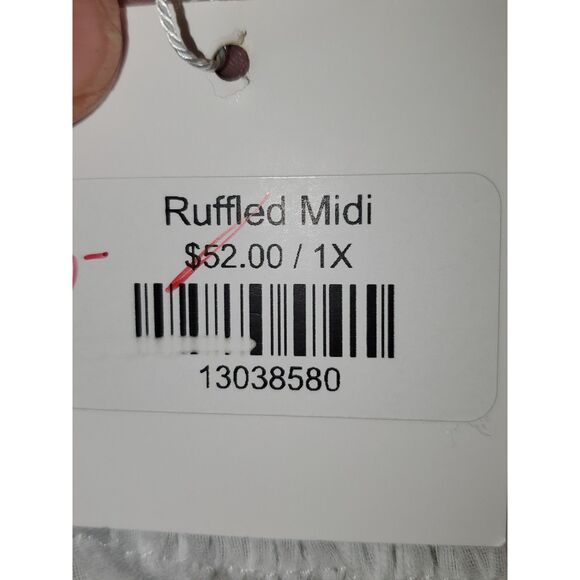 A Hayden Los Angeles Women's Dress Peasant Cottage Core Boho White Size 1X NWT - Picture 3 of 10